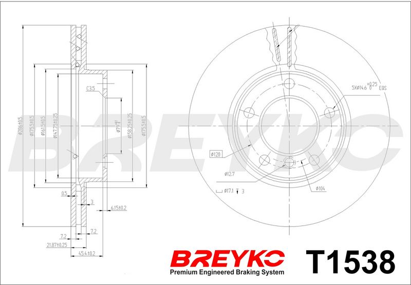 DAVID VASCO T1538 Brake Disc