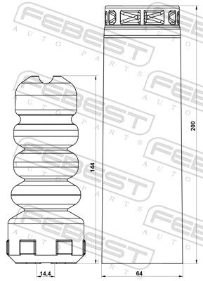 Комплект пилозахисних ковпаків, амортизатор, Febest SKSHB-A7R-KIT