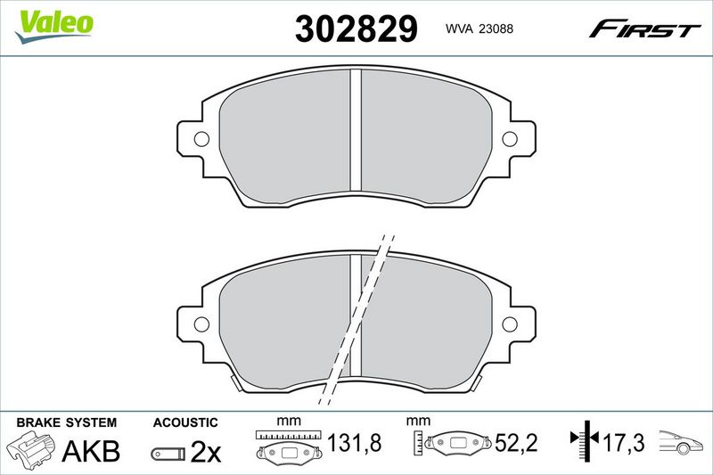 VALEO Brake Pad Set, disc brake 302829