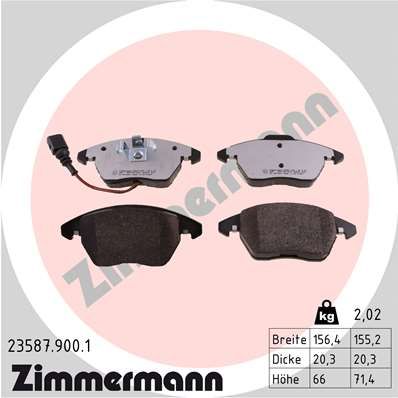 ZIMMERMANN fékbetétkészlet, tárcsafék 23587.900.1