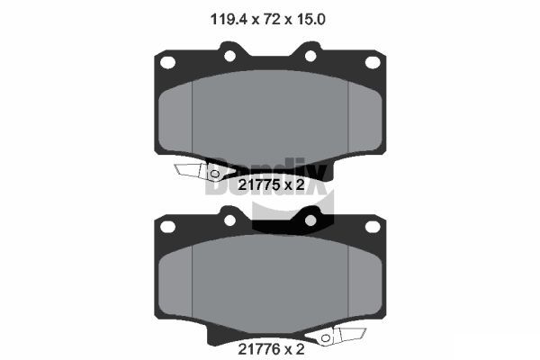 BENDIX Braking fékbetétkészlet, tárcsafék BPD1844