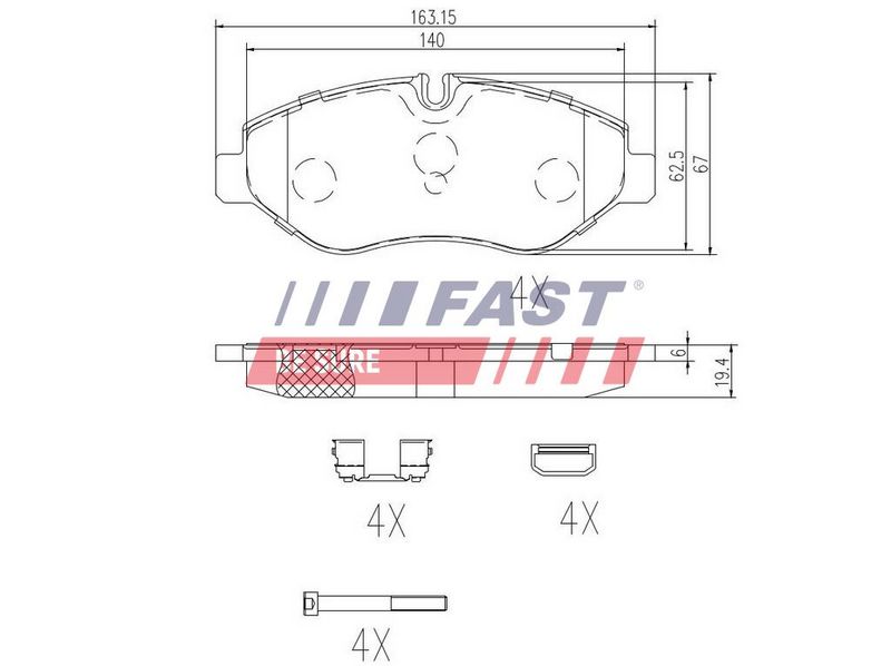 FAST FT29135 Brake Pad Set, disc brake