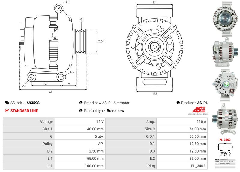 AS-PL A9359S Alternator