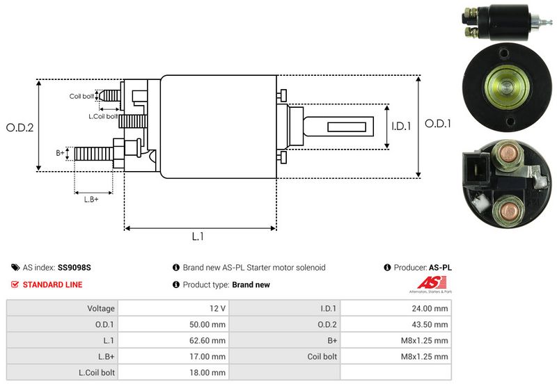 Magnetlülitus, starter, AS-PL SS9098S