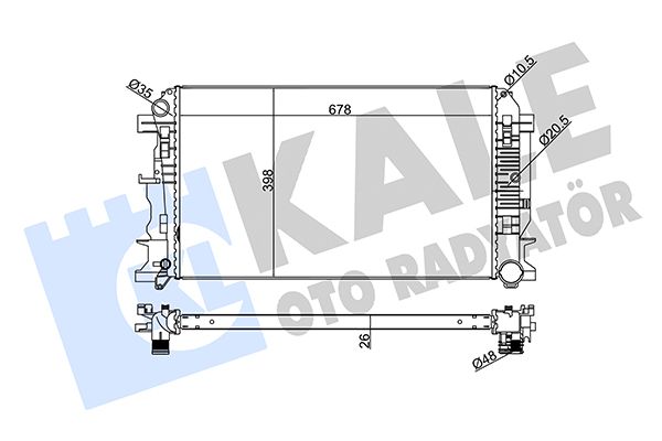 KALE Mercedess радіатор охолодження Sprinter, Volkswagen Crafter 2.2/3.5CDI 06-