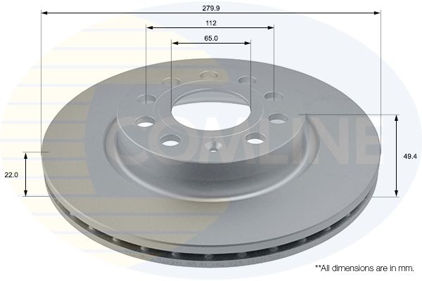 Comline - Диск гальмівний вентильований з покриттям