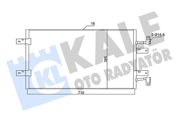 KALE RENAULT Радиатор кондиционера конденсатор без осушителя Trafic II, Opel Vivaro, NISSAN 2.0/2.5cDi 06-