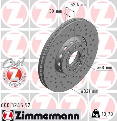 Гальмівний диск, Zimmermann 600324552