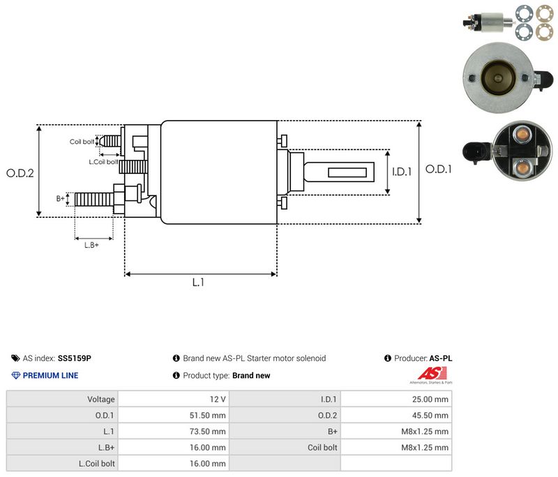 Magnetlülitus, starter, AS-PL SS5159P
