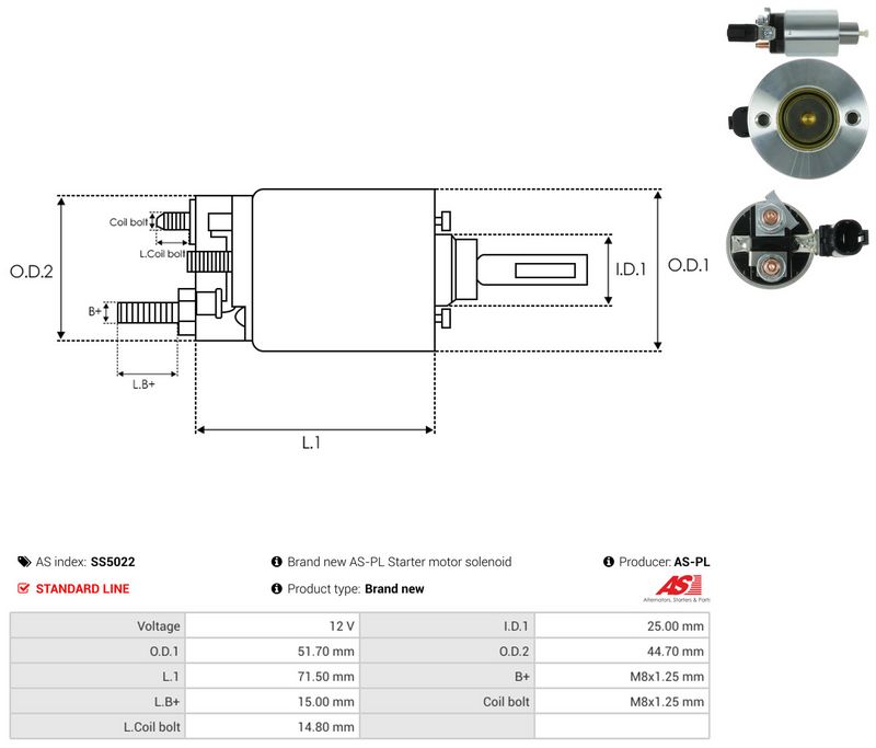 Magnetlülitus, starter, AS-PL SS5022