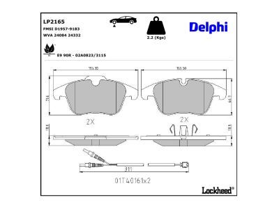 DELPHI LP2165 Brake Pad Set, disc brake