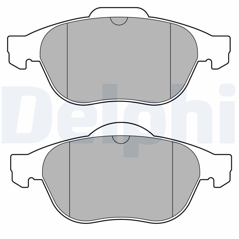 Комплект гальмівних накладок, дискове гальмо, Delphi LP3691