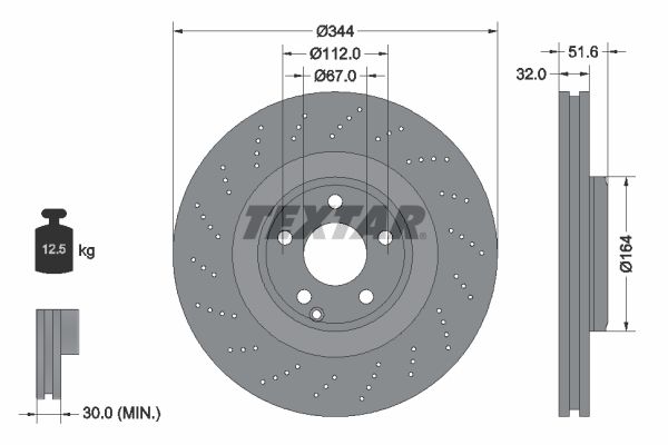 Гальмівний диск, Textar 92289905