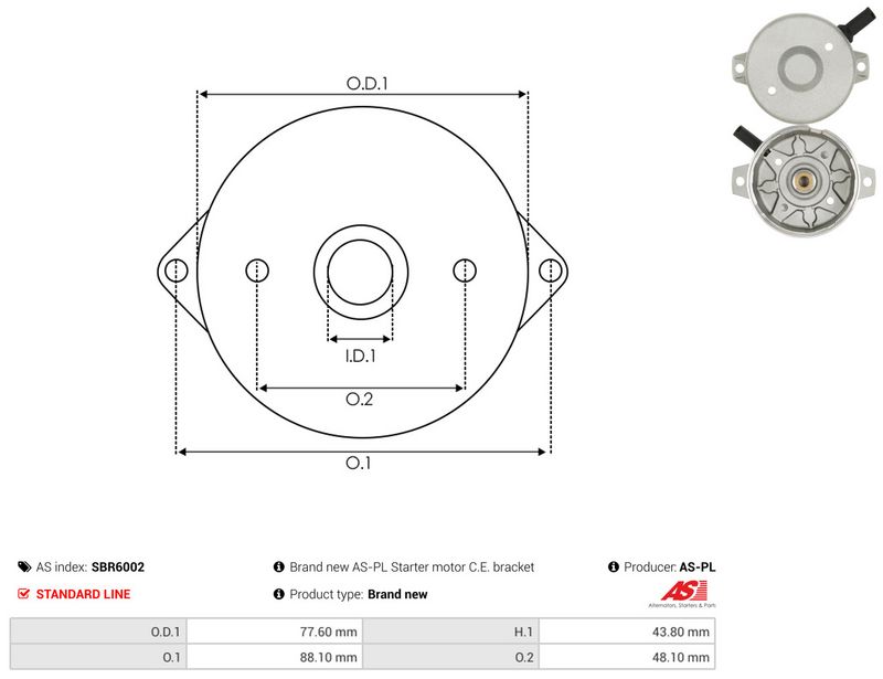 AS-PL SBR6002 Starter Lid, carburettor