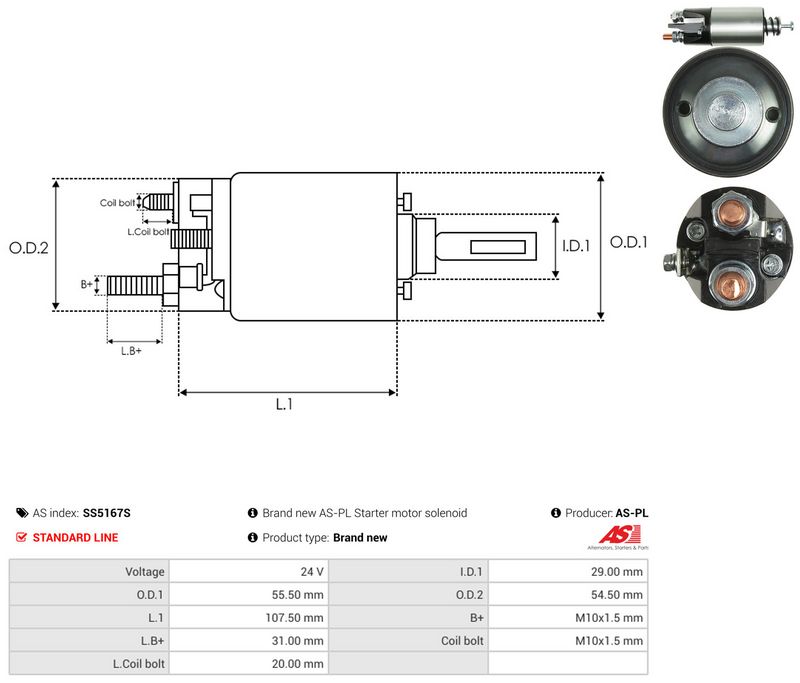 Magnetlülitus, starter, AS-PL SS5167S