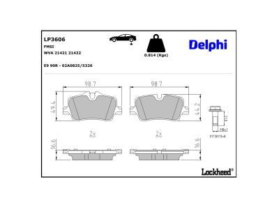 DELPHI LP3606 Brake Pad Set, disc brake