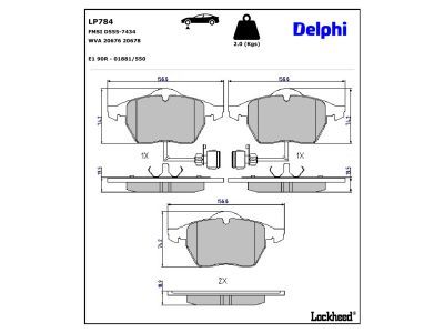 set placute frana,frana disc LP784 DELPHI