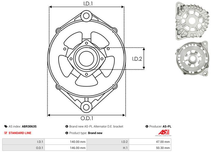 Kaitsekate, generaator, AS-PL ABR3063S