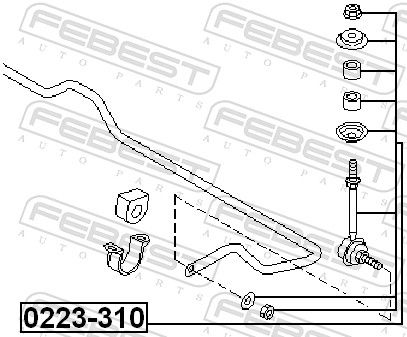 FEBEST 0223-310 Link/Coupling Rod, stabiliser bar