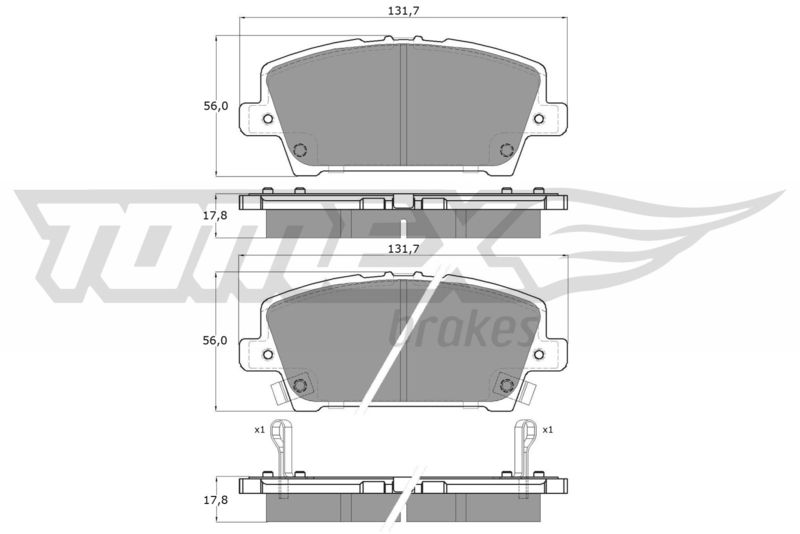 TOMEX Brakes TX 14-52 Brake Pad Set, disc brake