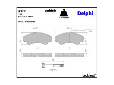 DELPHI LP1751 Brake Pad Set, disc brake