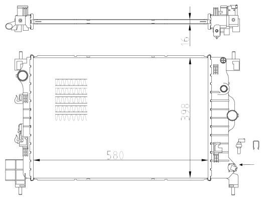 Радіатор, система охолодження двигуна, Nrf 550003