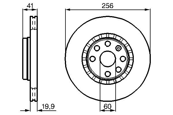 BOSCH тормозной диск передний OPEL Astra/Corsa/Vectra/Tigra