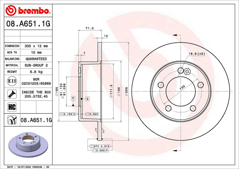 BREMBO Remmenset, remschijf KT 10 037