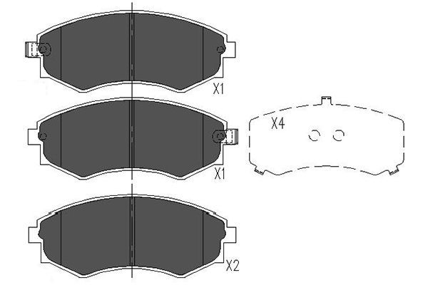 Комплект гальмівних накладок, дискове гальмо, Kavo Parts KBP-3027