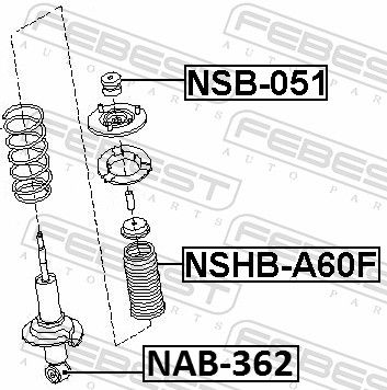 FEBEST NAB-362 Bush, shock absorber