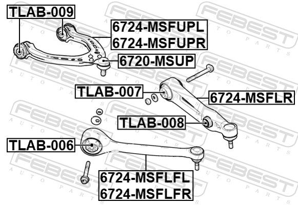 FEBEST TLAB-007 Mounting, control/trailing arm