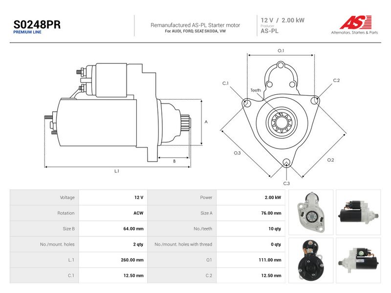 This part match OEM code: YM21-11000-BA