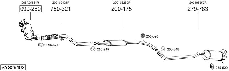 BOSAL kipufogórendszer SYS29492