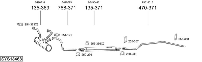 BOSAL kipufogórendszer SYS18468