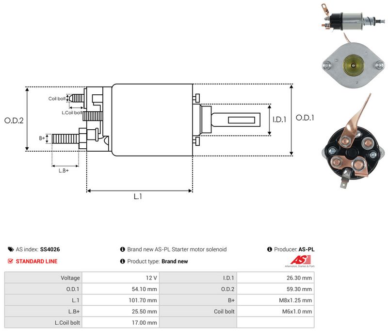 AS-PL SS4026 Solenoid Switch, starter