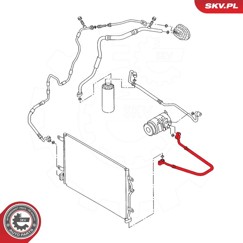 ESEN SKV 43SKV529 High-/Low Pressure Line, air conditioning