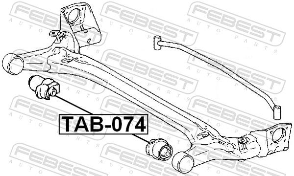 Опора, балка моста, задня вісь, TOYOTA COROLLA RUNX/ALLEX NZE121 2001-2006), Febest TAB-074