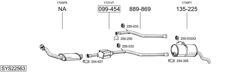 BOSAL kipufogórendszer SYS22563