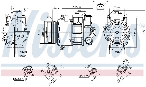 NISSENS Volkswagen Компрессор кондиционера CRAFTER 30-35 2.0 11-, CRAFTER 30-50 2.0 11-