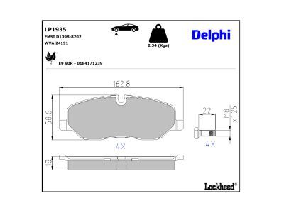 DELPHI LP1935 Brake Pad Set, disc brake