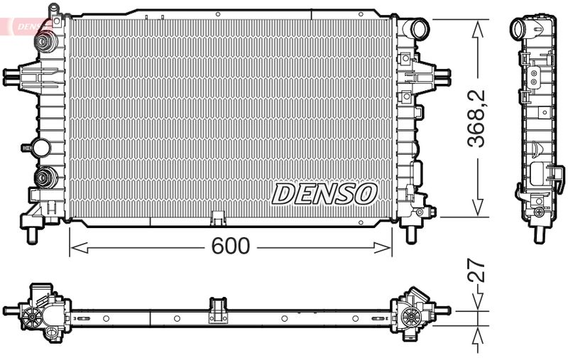 Радіатор, система охолодження двигуна, Denso DRM20129