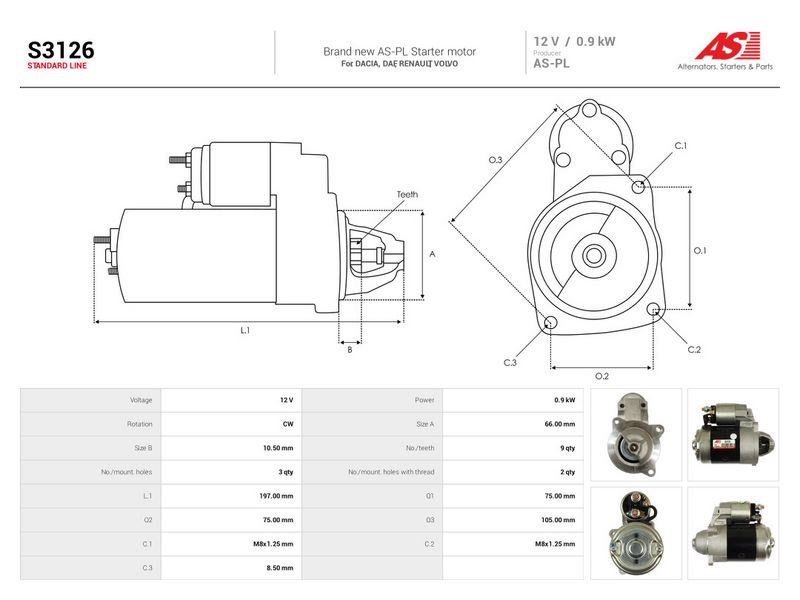 Starter, AS-PL S3126
