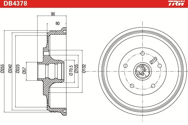 TRW DB4378 Brake Drum