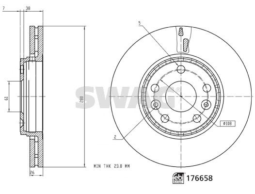 SWAG 33 10 3665 Brake Disc