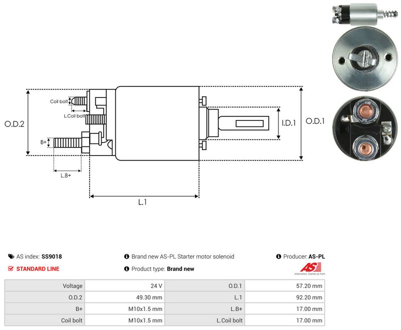 Magnetlülitus, starter, AS-PL SS9018
