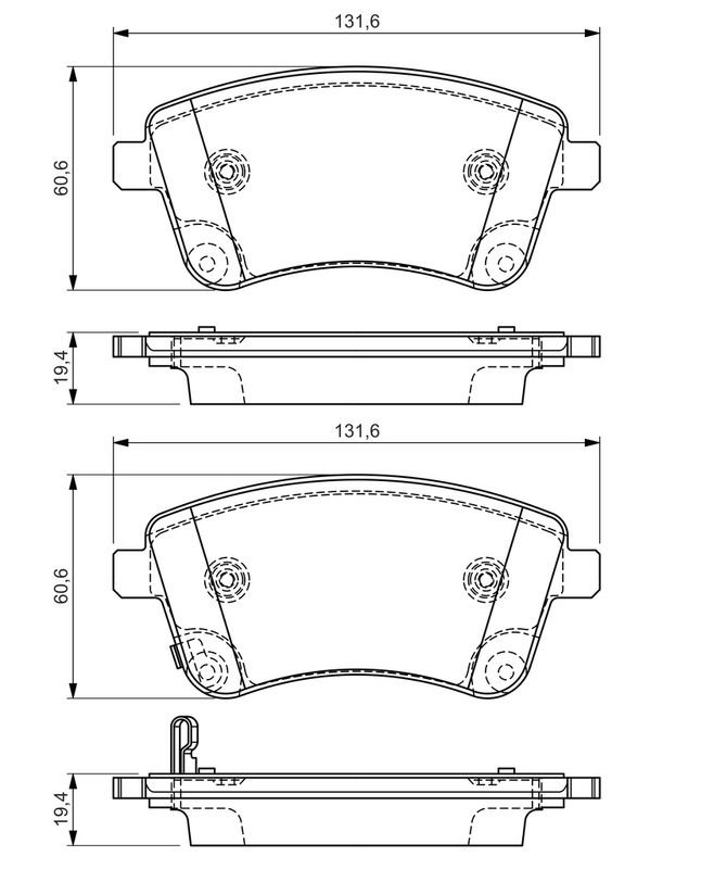 Piduriklotsi komplekt, ketaspidur, BOSCH 0 986 494 552