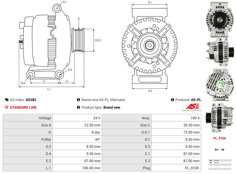 AS-PL A5282 Alternator