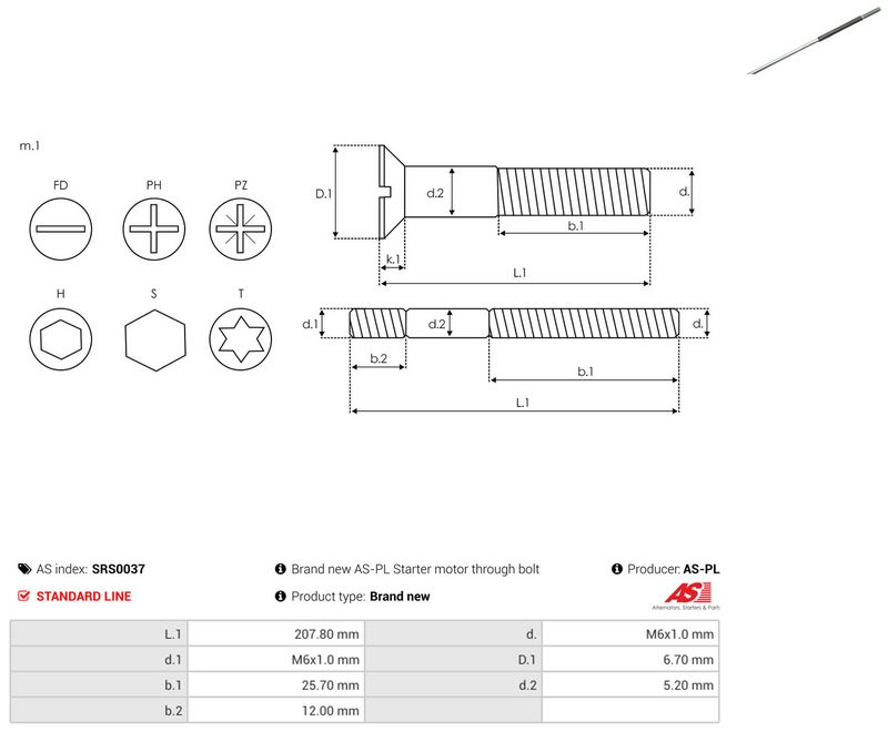 AS-PL SRS0037 Repair Set, alternator