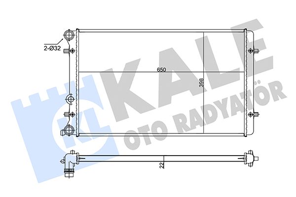 KALE Volkswagen радіатор охолодження Audi A3,Seat,Skoda Octavia I,Golf IV,Bora