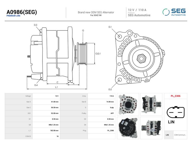 This part match OEM code: 4L903021CX